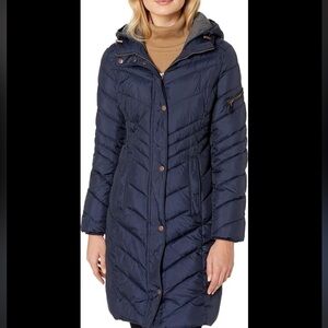 Marc New York by Andrew Marc Jacket Women's XS Blue Odessa Slim Long Down Puffer